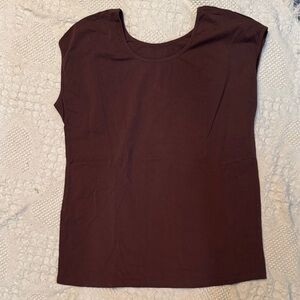 Classic Brown Women's Cap Sleeve Top